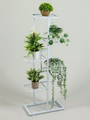 Подставка для цветов Greengo, 6 полок, 44x22x105 см, напольная, металл, белая
