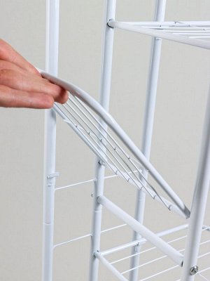 Подставка для цветов Greengo, 6 полок, 44x22x105 см, напольная, металл, белая