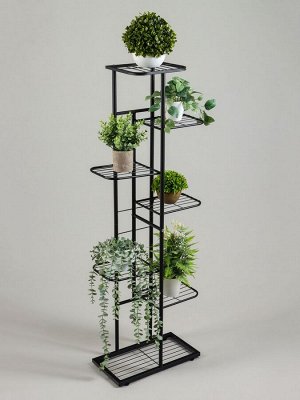 Подставка для цветов Greengo, 7 полок, 43x22x126 см, напольная, металл, чёрная