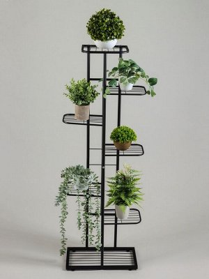 Подставка для цветов Greengo, 7 полок, 43x22x126 см, напольная, металл, чёрная