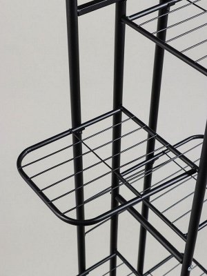 Подставка для цветов Greengo, 7 полок, 43x22x126 см, напольная, металл, чёрная