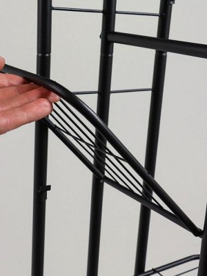 Подставка для цветов Greengo, 7 полок, 43x22x126 см, напольная, металл, чёрная