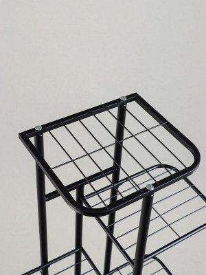 Подставка для цветов Greengo, 7 полок, 43x22x126 см, напольная, металл, чёрная