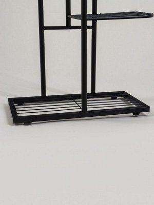 Подставка для цветов Greengo, 7 полок, 43x22x126 см, напольная, металл, чёрная