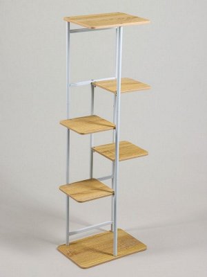 Подставка для цветов Greengo, 6 полок, 36x23x106 см, напольная, каркас металл, полки МДФ, белая