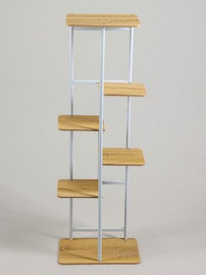 Подставка для цветов Greengo, 6 полок, 36x23x106 см, напольная, каркас металл, полки МДФ, белая