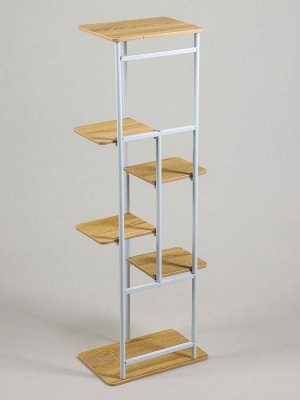 Подставка для цветов Greengo, 6 полок, 36x23x106 см, напольная, каркас металл, полки МДФ, белая