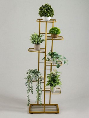 Подставка для цветов Greengo, 7 полок, 43x22x126 см, напольная, металл, цвет золотой