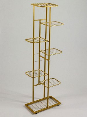 Подставка для цветов Greengo, 7 полок, 43x22x126 см, напольная, металл, цвет золотой