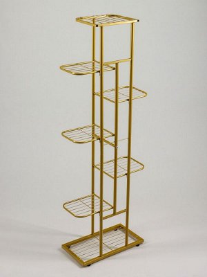 Подставка для цветов Greengo, 7 полок, 43x22x126 см, напольная, металл, цвет золотой