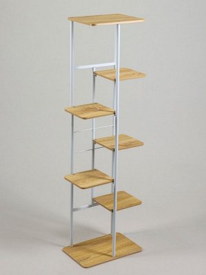 Подставка для цветов Greengo, 7 полок, 36x23x120 см, напольная, каркас металл, полки МДФ, белая