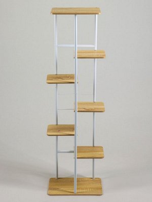 Подставка для цветов Greengo, 7 полок, 36x23x120 см, напольная, каркас металл, полки МДФ, белая
