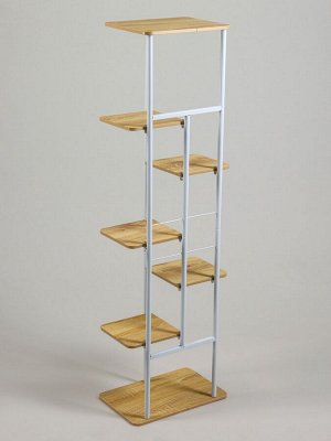 Подставка для цветов Greengo, 7 полок, 36x23x120 см, напольная, каркас металл, полки МДФ, белая