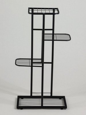 Подставка для цветов Greengo, 4 полки, 43x22x82 см, напольная, металл, чёрная