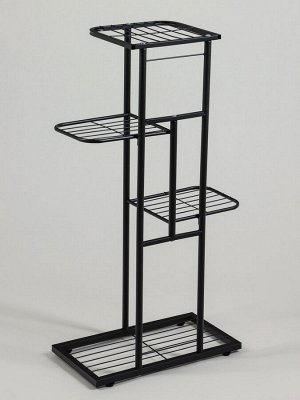 Подставка для цветов Greengo, 4 полки, 43x22x82 см, напольная, металл, чёрная