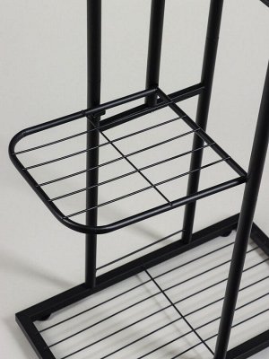 Подставка для цветов Greengo, 4 полки, 43x22x82 см, напольная, металл, чёрная