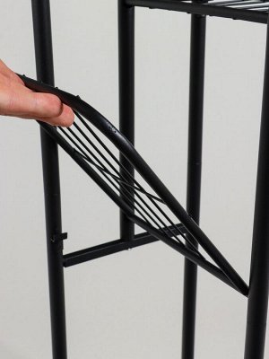 Подставка для цветов Greengo, 4 полки, 43x22x82 см, напольная, металл, чёрная