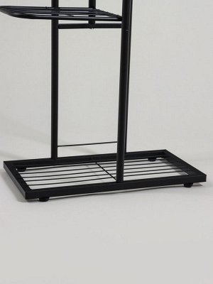 Подставка для цветов Greengo, 4 полки, 43x22x82 см, напольная, металл, чёрная