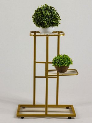 Подставка для цветов Greengo, 3 полки, 43x22x57 см, напольная, металл, цвет золотой