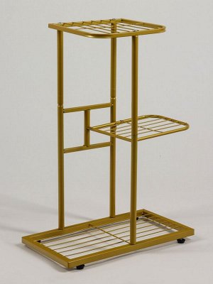 Подставка для цветов Greengo, 3 полки, 43x22x57 см, напольная, металл, цвет золотой