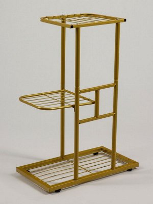 Подставка для цветов Greengo, 3 полки, 43x22x57 см, напольная, металл, цвет золотой