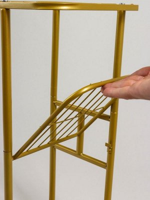 Подставка для цветов Greengo, 3 полки, 43x22x57 см, напольная, металл, цвет золотой