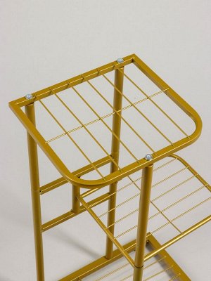 Подставка для цветов Greengo, 3 полки, 43x22x57 см, напольная, металл, цвет золотой