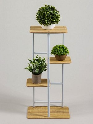 Подставка для цветов Greengo, 4 полки, 36x23x74 см, напольная, каркас металл, полки МДФ, белая
