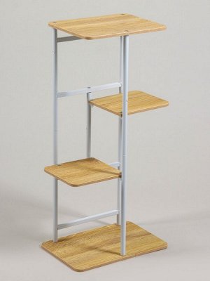 Подставка для цветов Greengo, 4 полки, 36x23x74 см, напольная, каркас металл, полки МДФ, белая
