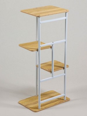 Подставка для цветов Greengo, 4 полки, 36x23x74 см, напольная, каркас металл, полки МДФ, белая