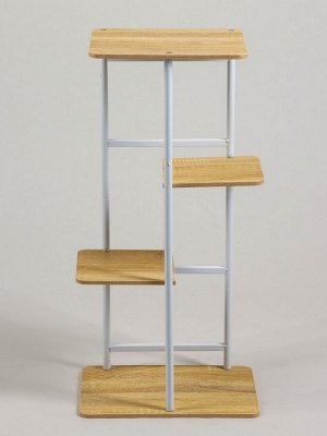 Подставка для цветов Greengo, 4 полки, 36x23x74 см, напольная, каркас металл, полки МДФ, белая