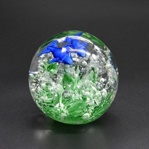 Шар из муранского стекла "Киты" цв. зеленый 60*60мм