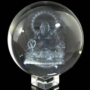 Шар стеклянный с 3D гравировкой "Хотей" диаметр 148-149мм