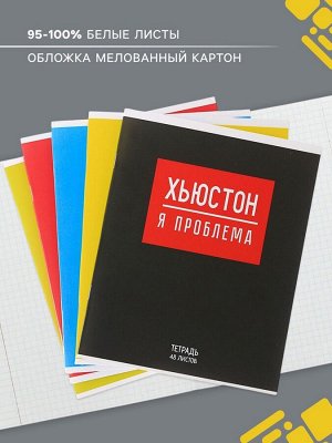 Тетрадь 48 листов в клетку Calligrata «Надпись», обложка мелованный картон, блок офсет, МИКС