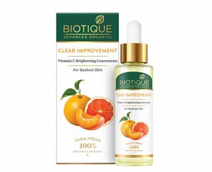 BIOTIQUE Advanced Organics Clear Improvement Vitamin C Brightening Concentrate Концентрированное масло для лица с витамином С 30мл