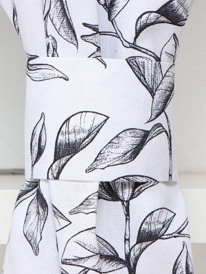 Шторы для кухни Доляна Plant leaves 146х180 см - 2 шт, подхваты - 2 шт, 100% хлопок, 164 г/м2