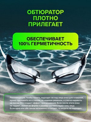 Очки стартовые для плавания ONLYTOP, беруши, набор носовых перемычек