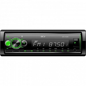 Автомагнитола ACV AVS-916BG, 1DIN, SD/USB/AUX/Bluetooth, 4х50Вт, зелёная подсветка