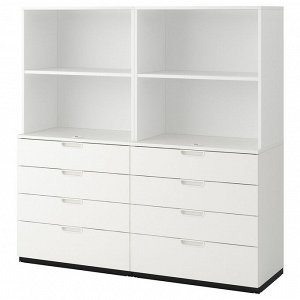 GALANT, комбинация для хранения с выдвижными ящиками, белый, 160x160 см