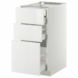 МЕТОД, основание cb 3 frnts/2 low/1 md/ 1 hi drw, белый Maximera/Ringhult white, 40x60x80 см