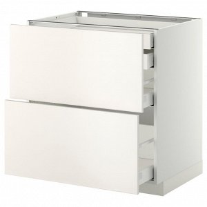 МЕТОД, основание cb 2 frnts /2 low / 1 md / 1 hi drw, белый Maximera/ белый Veddinge, 80x60x80 см