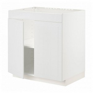 МЕТОД, базовый шкаф для варочной панели / 2 дверцы, белый/Stensund white, 80x60x80 см