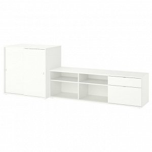 VIHALS, комбинация для телевизора и хранения вещей, белый, 275x47x90 см