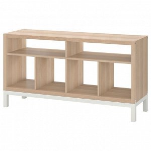 KALLAX, подставка для телевизора с подрамником, эффект белого мореного дуба, 147x39x78 см