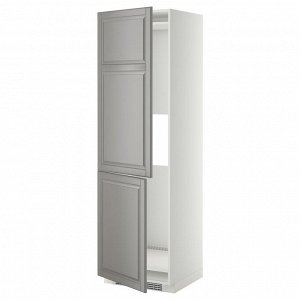 Холодильник или морозильная камера METOD, hi cab f с 2 ящиками, белый/Bodbyn grey, 60x60x200 см