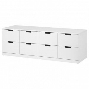 NORDLI, комод с 8 выдвижными ящиками, белый, 160x54 см
