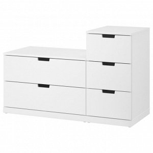 NORDLI, комод с 5 выдвижными ящиками, белый, 120x76 см