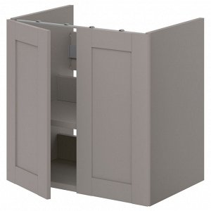 ENHET, bs cb f wb w shlf/двери, серый/серая рама, 60x42x60 см