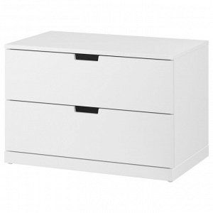 NORDLI, комод с 2 выдвижными ящиками, белый, 80x54 см