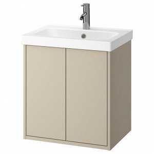 HAVB?CK / ORRSJ?N, умывальник с дверцами/раковиной / краном, бежевый, 62x49x69 см